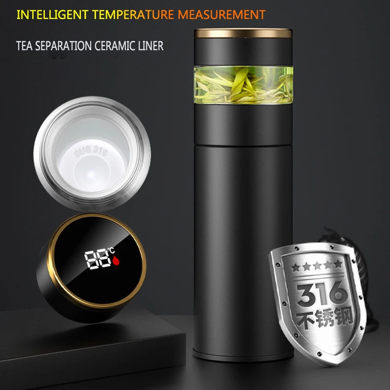 450ml Tea Infuser Vacuum Flask LED Display